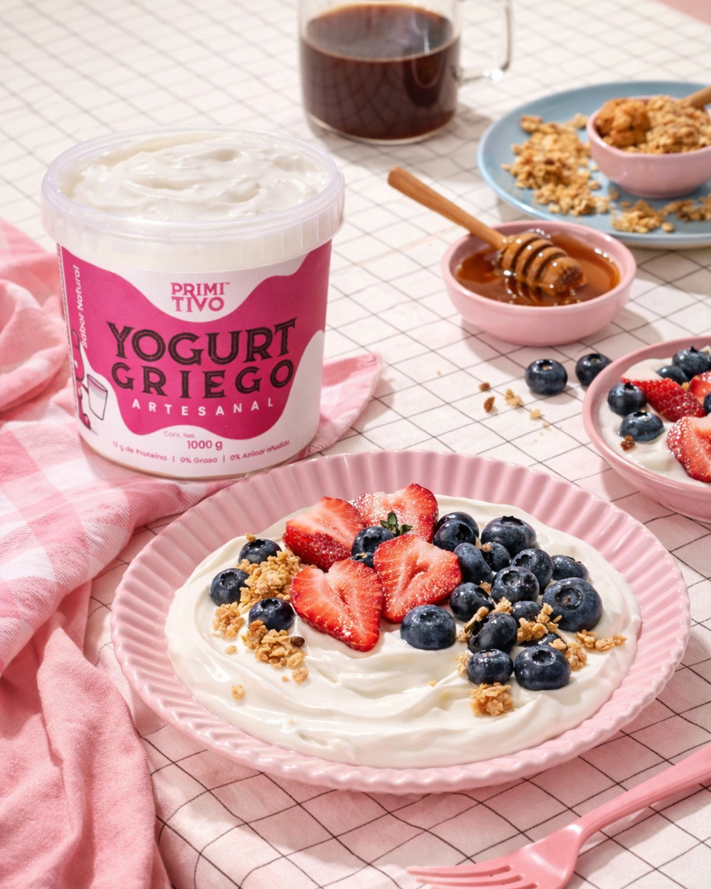 Yogurt Griego artesanal Primitivo Cook — alto en proteína con cultivos vivos